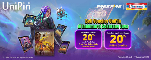Dapatkan Diskon 20% Pembelian Free Free Collectible Trading Card + Bonus 20% UniPin Credits
